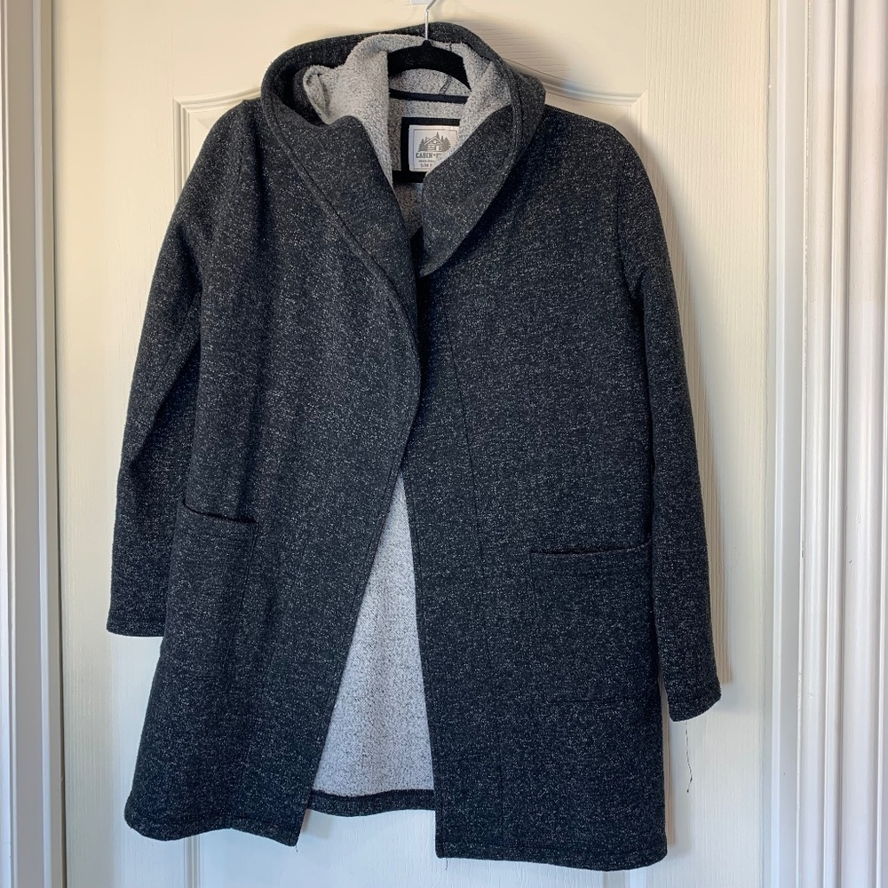 Cabin Fever Cozy Chalet Long Open-front Hoodie Cardigan – S/M Après-Ski